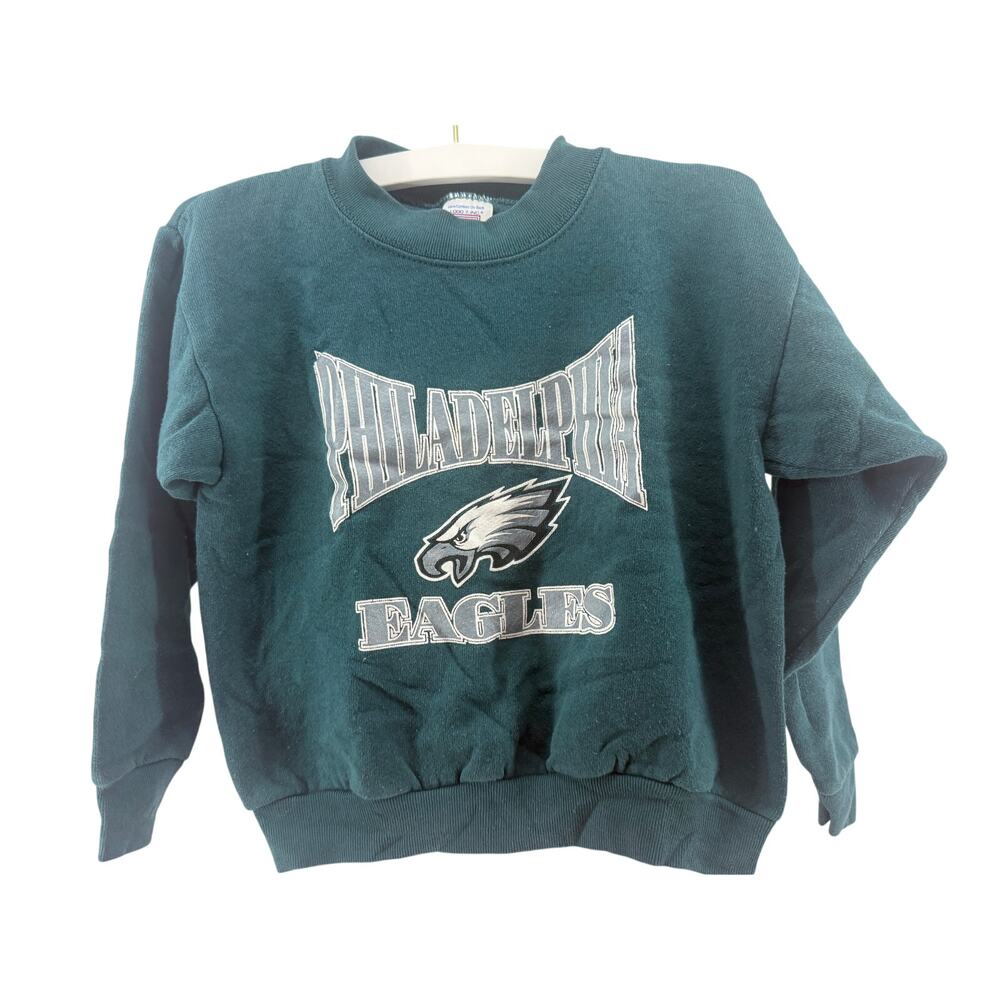 Vintage 90s Logo 7 Philadelphia Eagles Pullover Sweatshirt Kids Large 7